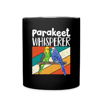 Budgerigar Parakeet Bird Pet Gift - Full Colour Mug - black - Front