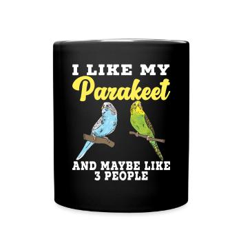 Budgerigar Perruche Oiseau Cadeau pour animaux de compagnie - Mug uni - noir - Devant