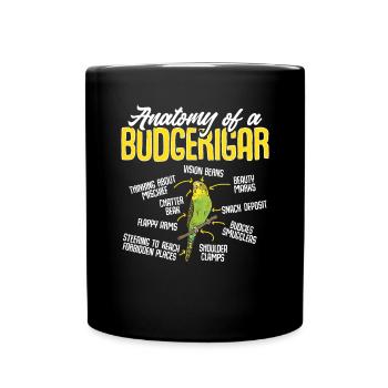 Budgerigar Perruche Oiseau Cadeau pour animaux de compagnie - Mug uni - noir - Devant