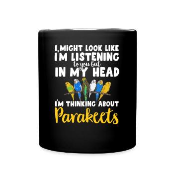 Budgerigar Perruche Oiseau Cadeau pour animaux de compagnie - Mug uni - noir - Devant
