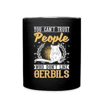 Gerbille Cadeau Rat de course mongol Gerbille - Mug uni - noir - Devant
