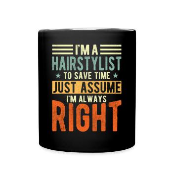 Friseur - Tasse einfarbig - Schwarz - Vorne