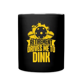Pickleball Pun Retired Retirement - Full Colour Mug - black - Front