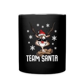 Team Santa Weihnachten Rentier - Tasse einfarbig - Schwarz - Vorne