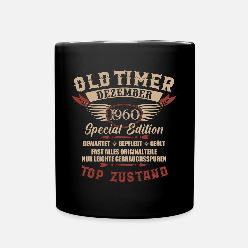 Oldtimer Dezember 1960 Jahrgang Geburtstag - Tasse einfarbig - Schwarz