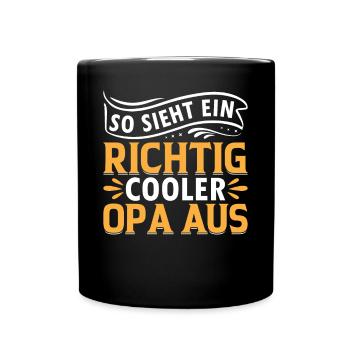 Großvater Cooler Opa - So Sieht Ein Richtig Cooler - Tasse einfarbig - Schwarz - Vorne