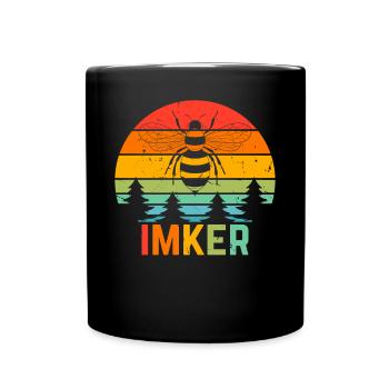 Retro Imker Honig Biene Imkerei - Honig Bienen Imk - Tasse einfarbig - Schwarz - Vorne