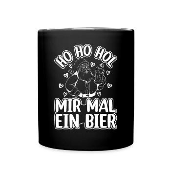 Ho Ho Hol Mir Mal Ein Bier - Weihnachtsmann - Tasse einfarbig - Schwarz - Vorne