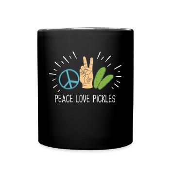 Peace Love Pickles - Tasse einfarbig - Schwarz - Vorne