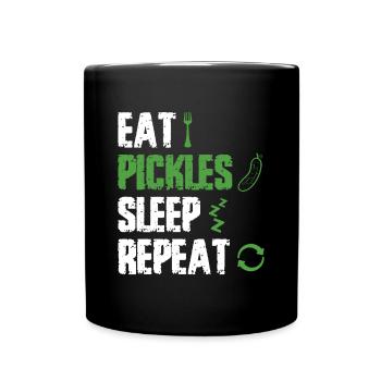 Eat Pickles Sleep Repeat - Tasse einfarbig - Schwarz - Vorne
