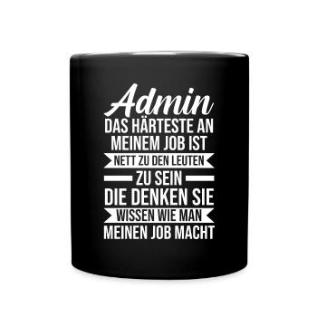 Informatiker Programmierer Admin Administrator - Tasse einfarbig - Schwarz - Vorne