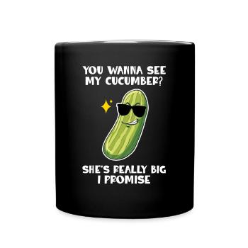 Tu veux voir mon concombre Elle est vraiment grande - Mug uni - noir - Devant