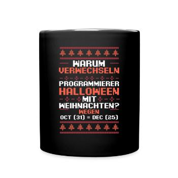 Programmieren Entwickler Coder Programmierer - Tasse einfarbig - Schwarz - Vorne