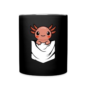 Anime Axlotl - Tasse einfarbig - Schwarz - Vorne