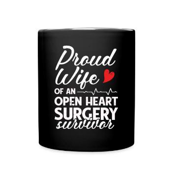 Fière épouse d’un survivant de la sugérie à cœur ouvert - Mug uni - noir - Devant