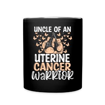 Uterine Cancer Awareness Uncle Nephew Niece - Full Colour Mug - black - Front