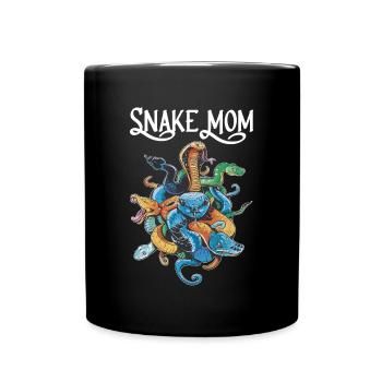 Snake Mom - Tasse einfarbig - Schwarz - Vorne