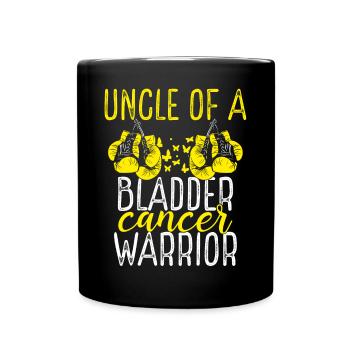 Uncle Bladder Cancer Awareness Niece Nephew - Full Colour Mug - black - Front