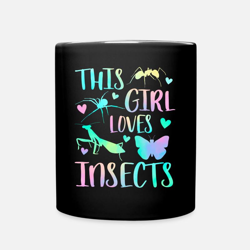 Dieses Mädchen liebt Insekten - Tasse einfarbig - Schwarz