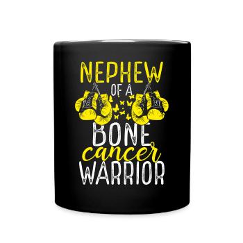 Nephew Bone Cancer Awareness Aunt Uncle - Full Colour Mug - black - Front