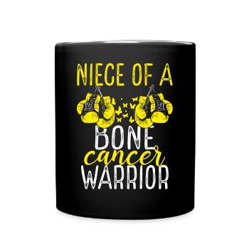 Niece Bone Cancer Awareness Aunt Uncle - Full Colour Mug - black - Front