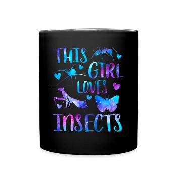 Cette fille aime les insectes - Mug uni - noir - Devant