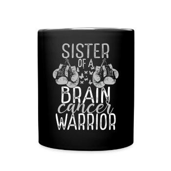 Sister Brain Tumor Awareness Sibling Twin - Full Colour Mug - black - Front