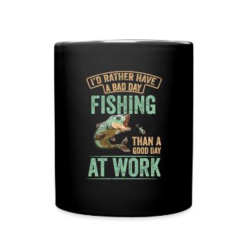 Je préférerais pêcheur de canne à pêche pêcheur de poisson - Mug uni - noir - Devant