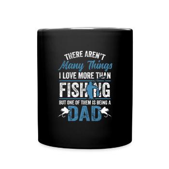 Fishing Rod Fisher Fish Fisherman Fishing Dad - Full Colour Mug - black - Front