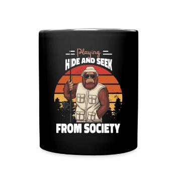 Drôle de dicton de pêche à la mouche Bigfoot - Mug uni - noir - Devant