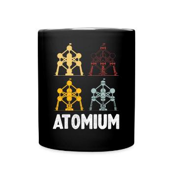 Atomium atomic nucleus from Brussels Physics Science - Full Colour Mug - black - Front