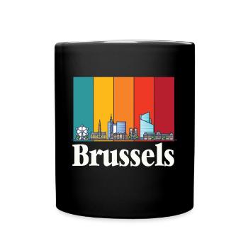 Brussels Atomium Atomic Nucleus Science of Physics - Full Colour Mug - black - Front