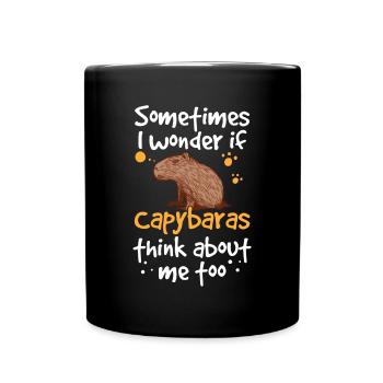 Capybara pense à moi Capybara - Mug uni - noir - Devant