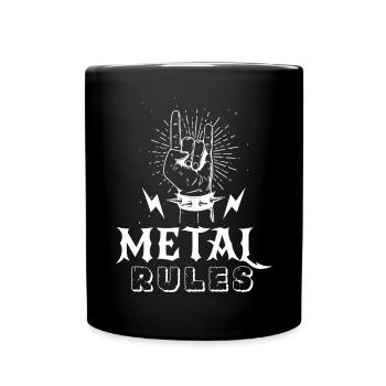 Metal Rules Punk Heavy Metal Fashion Rocking Music H - Full Colour Mug - black - Front
