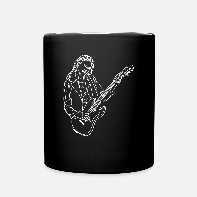 Gitarre Oneline Art - E-Gitarre Gitarre Spieler - Tasse einfarbig - Schwarz