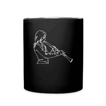 Clarinet Oneline Art - Clarinet Clarinetist - Full Colour Mug - black - Front