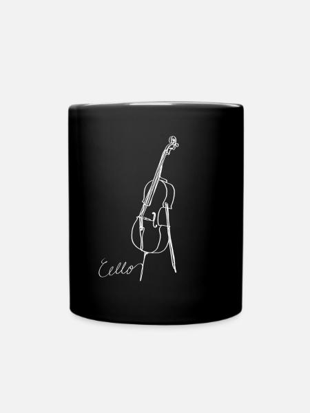 Cello Oneline Art - Musicien de violoncelle Violoncelliste - Mug uni - noir