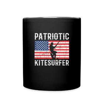 usa Kitesurfeur patriotique. Kitesurf - Mug uni - noir - Devant
