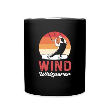 Windflüsterer. Kiteboarding Kitesurfen - Tasse einfarbig - Schwarz - Vorne