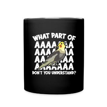 Cockatiel Cockatiel Cockatoo Perroquet Oiseau Cadeau - Mug uni - noir - Devant