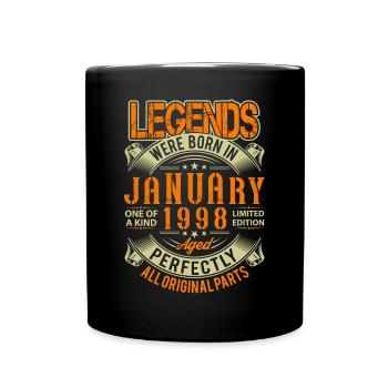 1998 Légende de l’anniversaire de janvier - Mug uni - noir - Devant