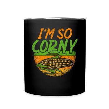 At So Corny Wheat Corn Oats Fam Farming - Full Colour Mug - black - Front