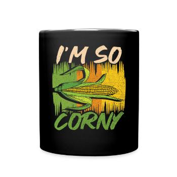 Im So Corny Wheat Corn Oats Fam Farming - Full Colour Mug - black - Front