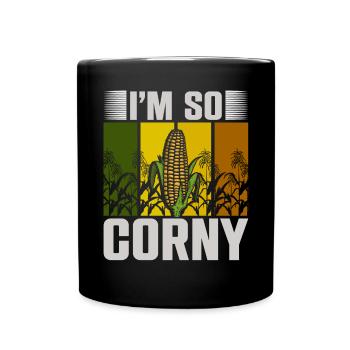At So Corny Wheat Corn Oats Fam Farming - Full Colour Mug - black - Front