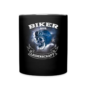 Biker aus Leidenschaft - Tasse einfarbig - Schwarz - Vorne