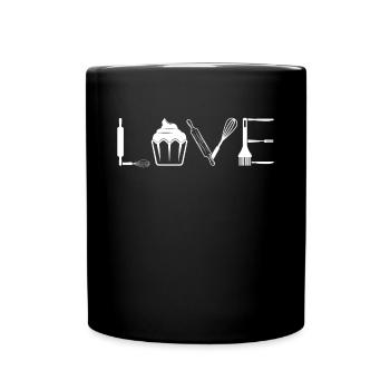 Baking Tools Love For Bakers - Tasse einfarbig - Schwarz - Vorne