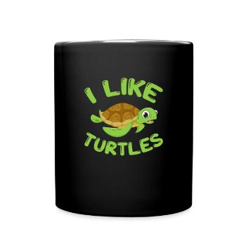 Turtle Turtle Sea Sea Creatures Gift - Full Colour Mug - black - Front