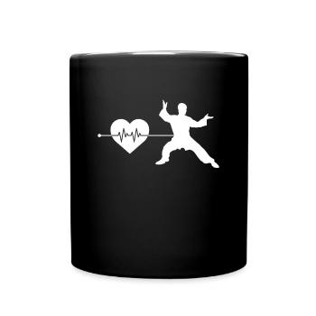 Kampfsport Herzschlag - Tasse einfarbig - Schwarz - Vorne