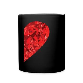 Partnerlook Herz als Geschenkidee - Tasse einfarbig - Schwarz - Vorne