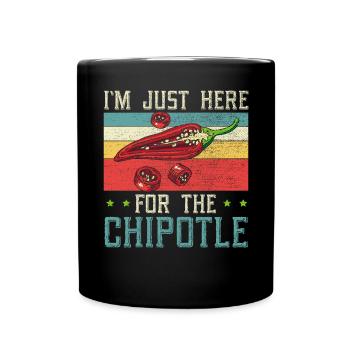I'm Just Here For The Chipotle Chili Flavor Spicy - Full Colour Mug - black - Front